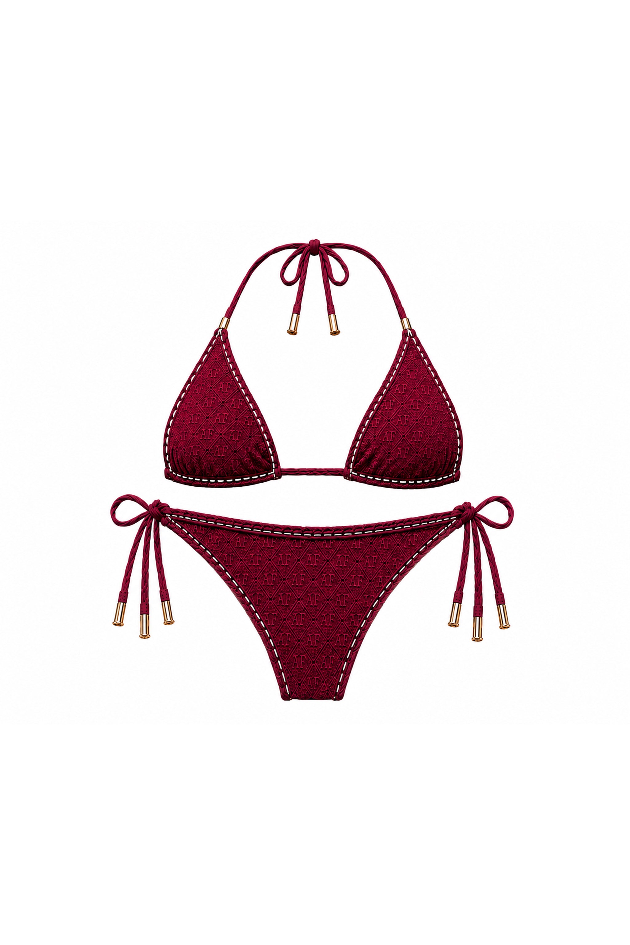 AF Monogram Triangle Tie Swim Set — 3-Piece
